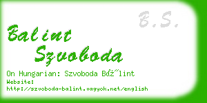 balint szvoboda business card